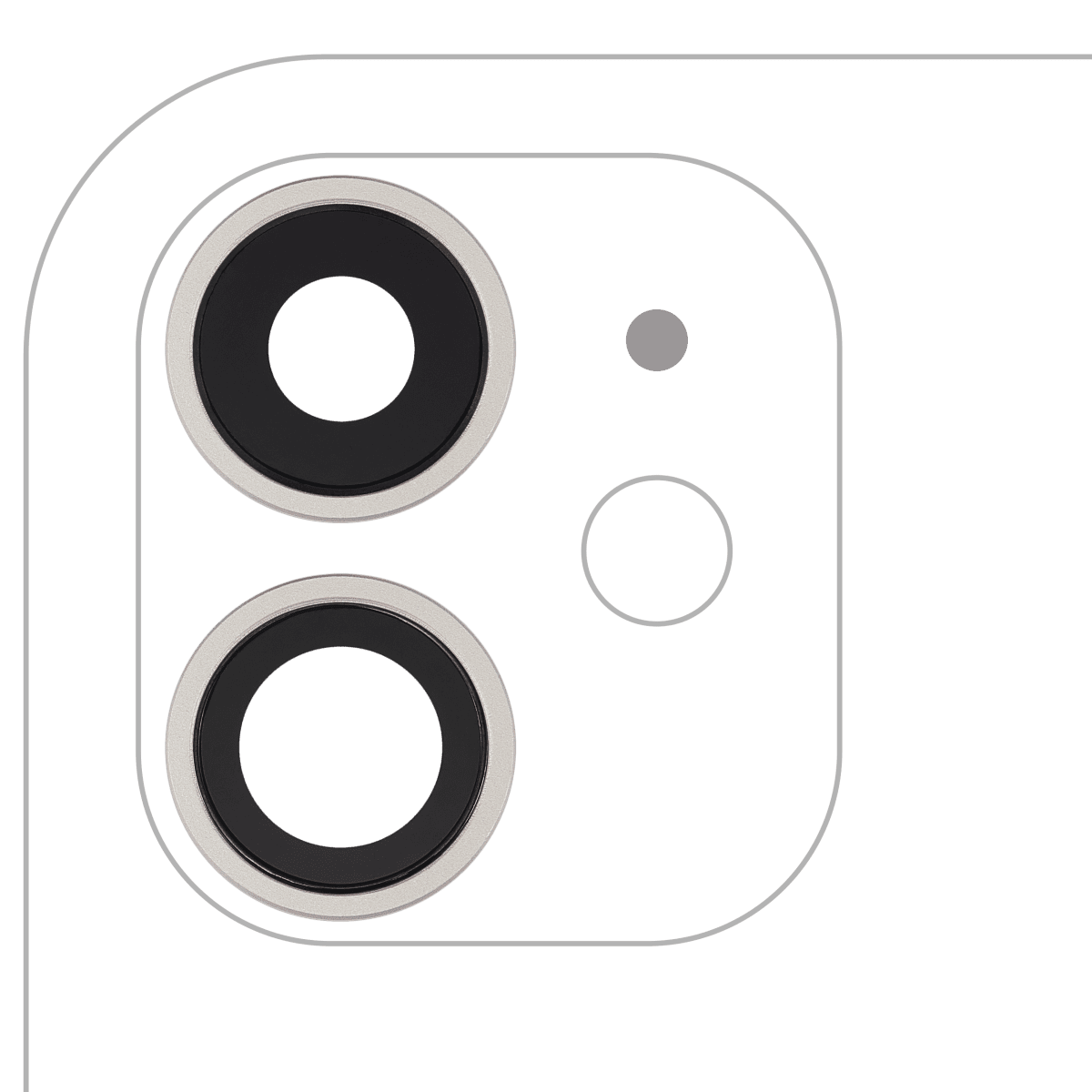 iphone 11 ile Uyumlu Braket ve Çerçeveli Arka Kamera Servis Paket Orjinal Ürün Lensi 2 Parça Gerçek Safir / Premium Beyaz - Görsel 2