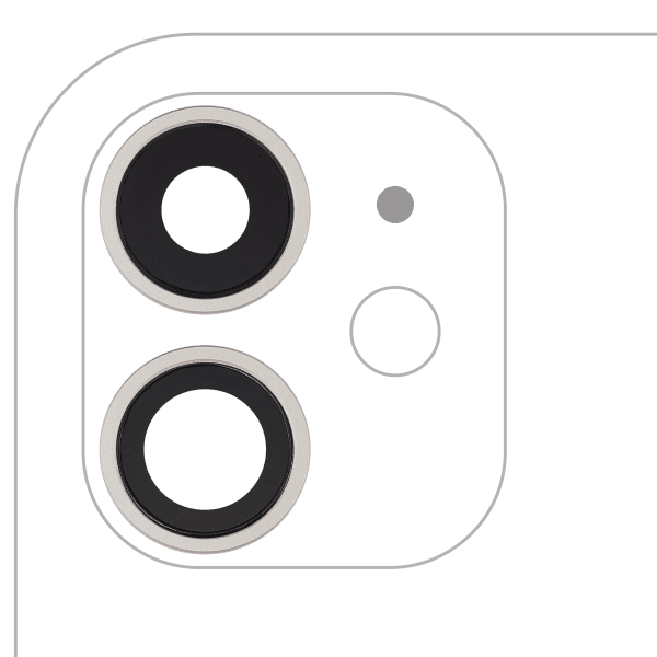 iphone 11 ile Uyumlu Braket ve Çerçeveli Arka Kamera Servis Paket Orjinal Ürün Lensi 2 Parça Gerçek Safir / Premium Beyaz