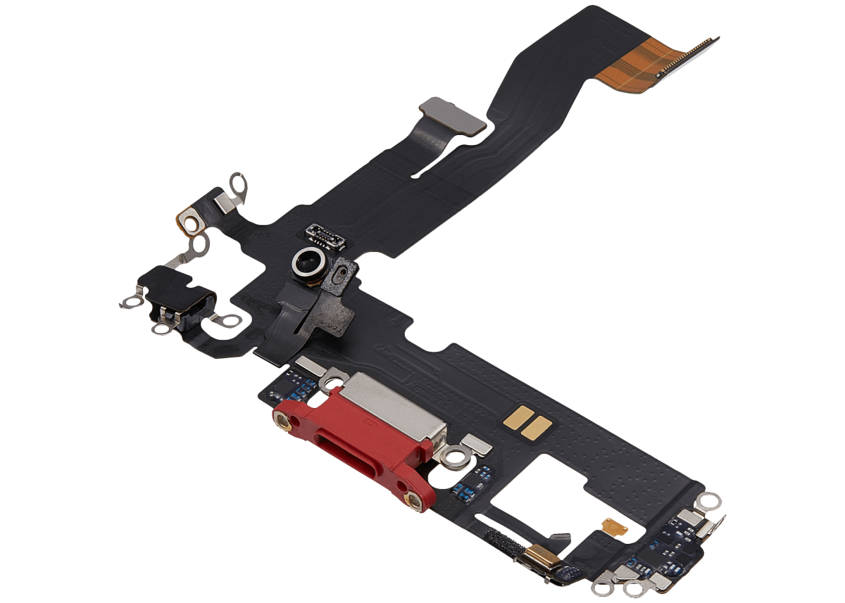 iphone 12 İle Uyumlu Şarj Yeri  Girişli ve Mikrofonlu Şarj Filmi Premium Kırmızı RENK - Görsel 3
