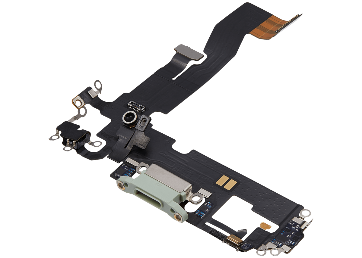 iphone 12 İle Uyumlu Şarj Yeri  Girişli ve Mikrofonlu Şarj Filmi Premium Yeşil RENK - Görsel 3