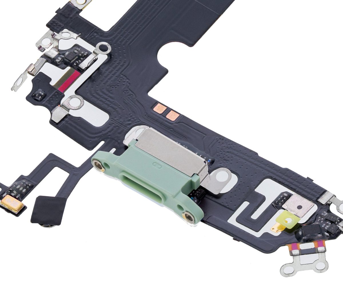 iphone 12 Mini Aftermarket Plus Yeşil İle Uyumlu Şarj Yeri  Girişli ve Mikrofonlu Şarj Filmi - Görsel 5
