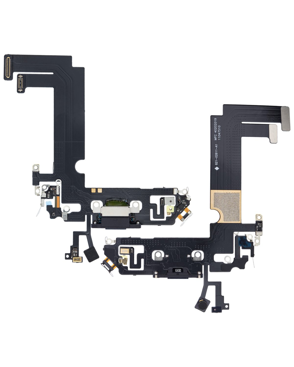 iphone 12 Mini İle Uyumlu Şarj Yeri  Girişli ve Mikrofonlu Şarj Filmi Aftermarket Plus Siyah - Görsel 2