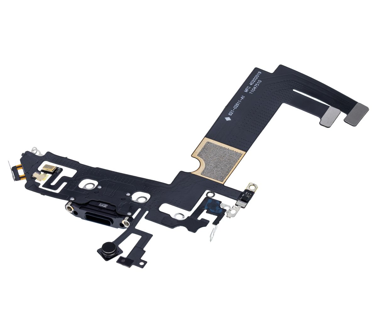 iphone 12 Mini İle Uyumlu Şarj Yeri  Girişli ve Mikrofonlu Şarj Filmi Aftermarket Plus Siyah - Görsel 3