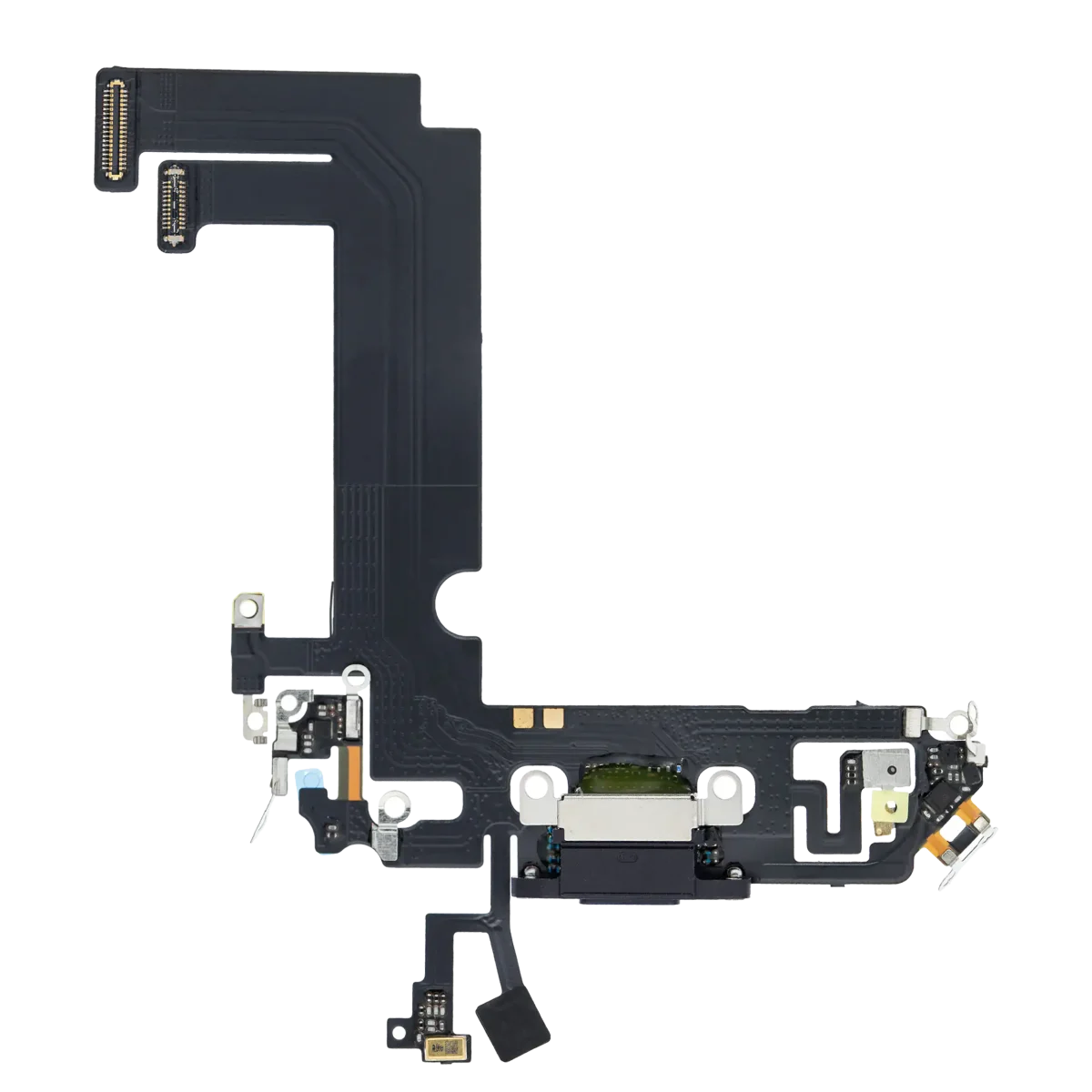 iphone 12 Mini İle Uyumlu Şarj Yeri  Girişli ve Mikrofonlu Şarj Filmi Aftermarket Plus Siyah - Görsel 5