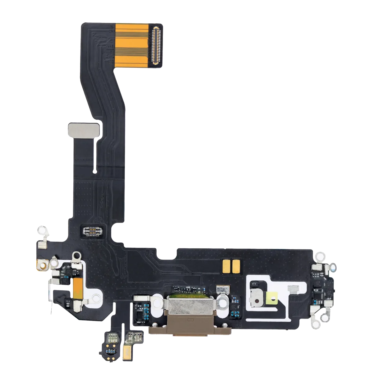 iphone 12 Pro İle Uyumlu Şarj Yeri  Girişli ve Mikrofonlu Şarj Filmi Gold