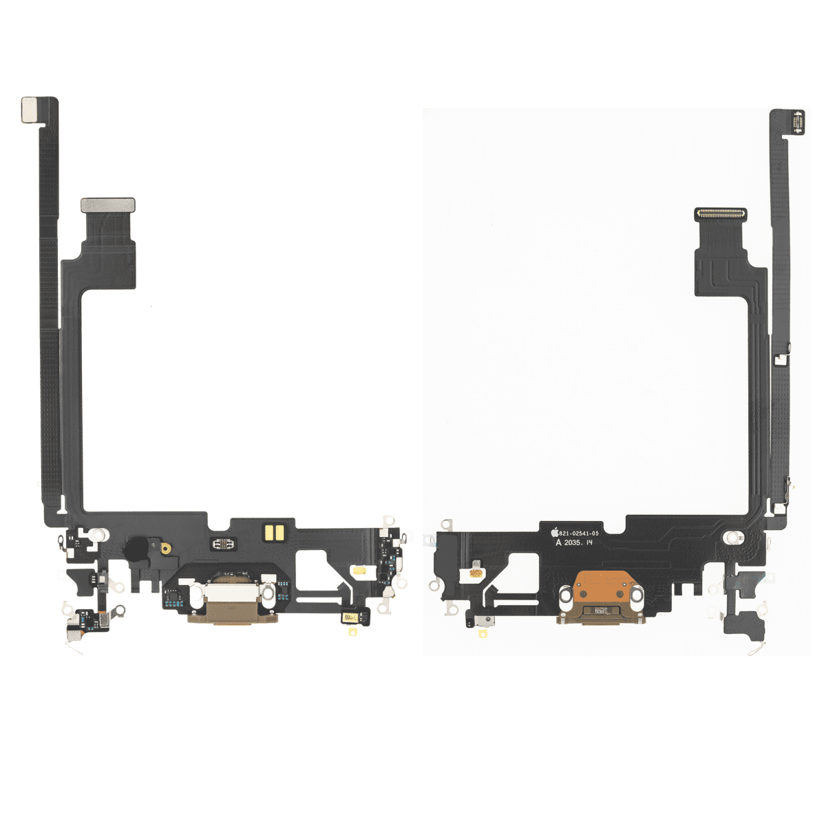 iphone 12 Pro Max İle Uyumlu Şarj Yeri  Girişli ve Mikrofonlu Şarj Filmi Gold - Görsel 2