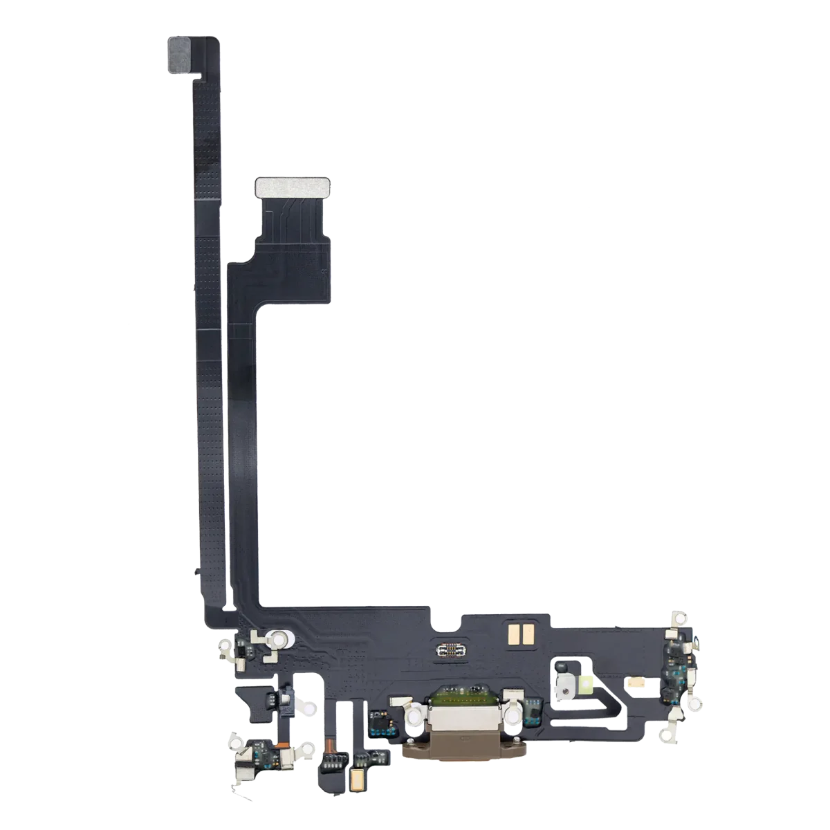 iphone 12 Pro Max İle Uyumlu Şarj Yeri  Girişli ve Mikrofonlu Şarj Filmi Premium Gold