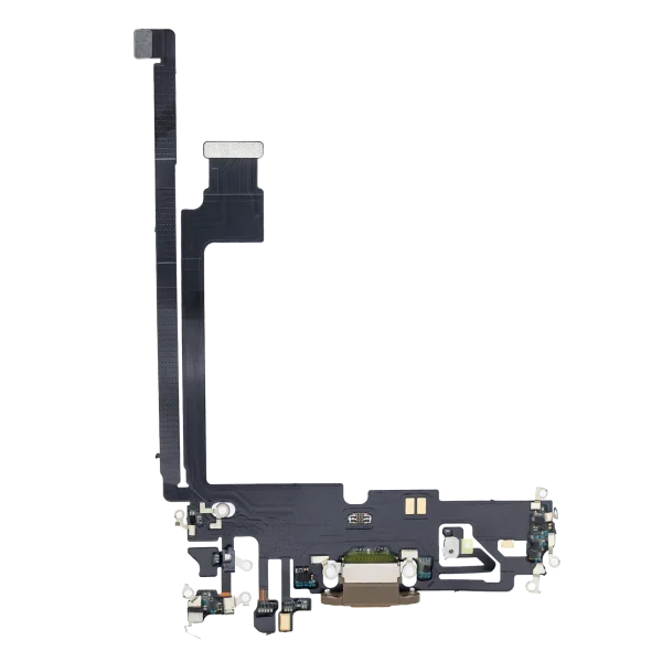 iphone 12 Pro Max İle Uyumlu Şarj Yeri  Girişli ve Mikrofonlu Şarj Filmi Premium Gold