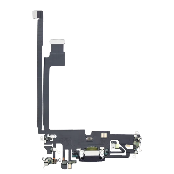 iphone 12 Pro Max İle Uyumlu Şarj Yeri  Girişli ve Mikrofonlu Şarj Filmi Premium Grafit
