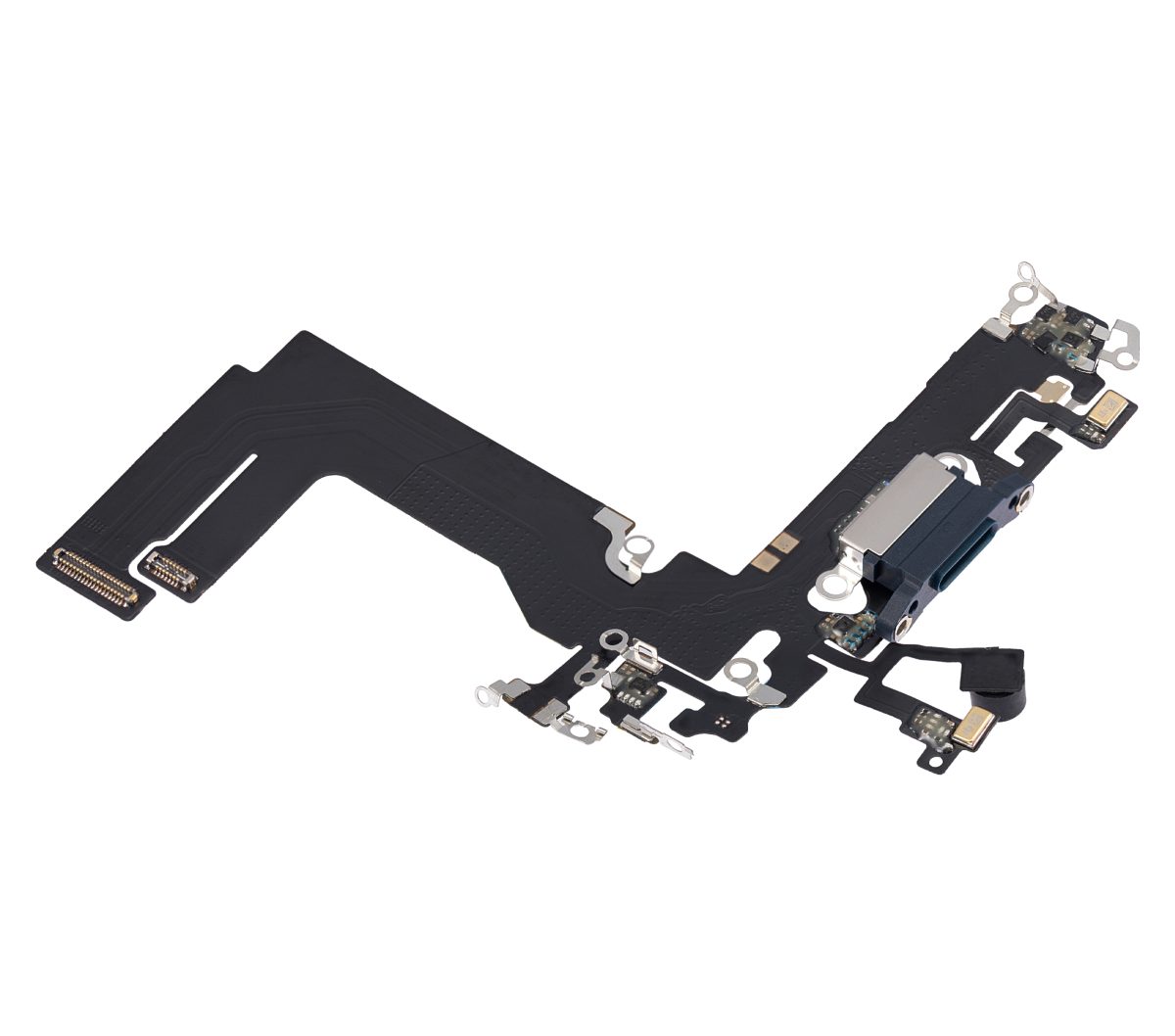 iphone 13 Mini  İle Uyumlu Şarj Yeri  Girişli ve Mikrofonlu Şarj Filmi Aftermarket Plus Mavi - Görsel 3