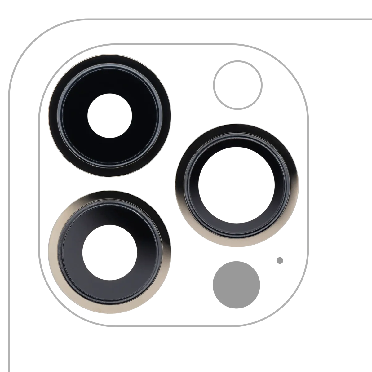 iphone 13 Pro / 13 Pro Max Gold Gerçek Safir / Premium Braket ve Çerçeveli Arka Kamera Servis Paket Orjinal Ürün Lensi