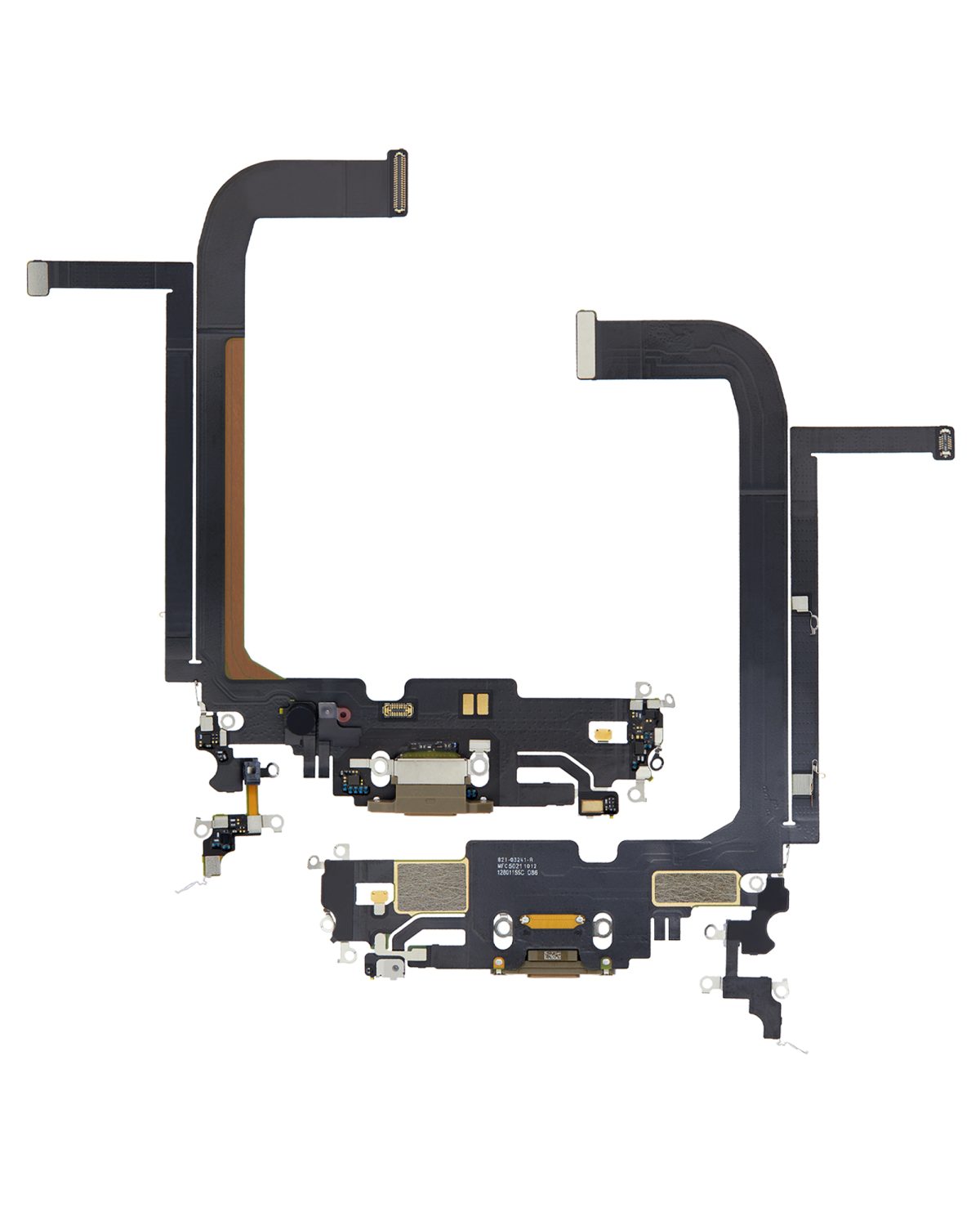 iphone 13 Pro İle Uyumlu Şarj Yeri  Girişli ve Mikrofonlu Şarj Filmi Premium Gold - Görsel 2