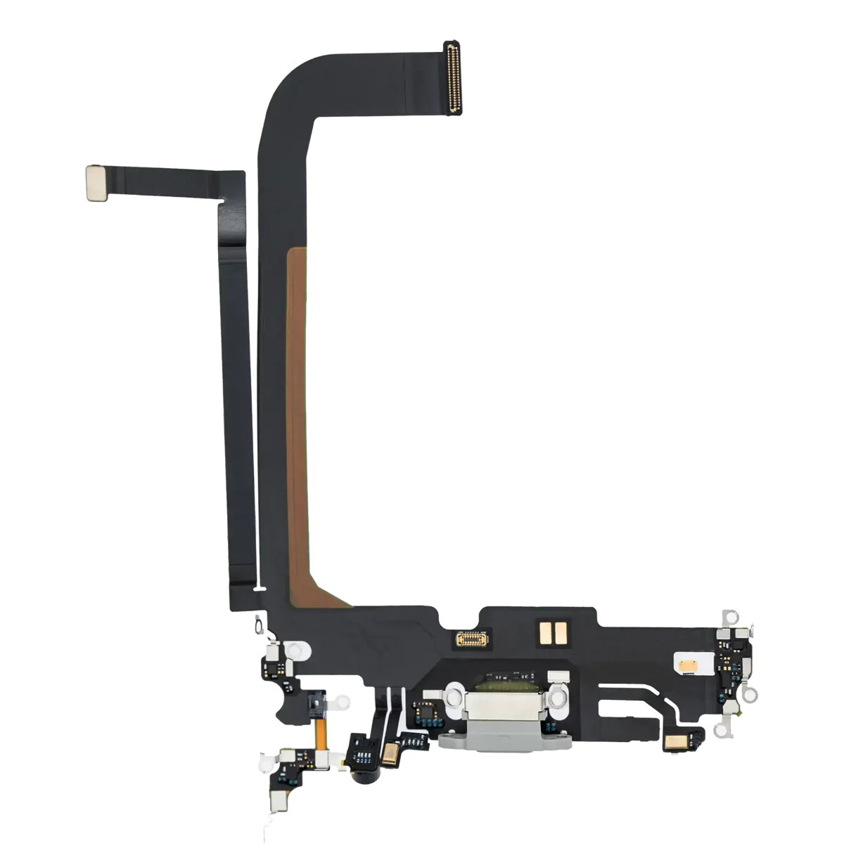 iphone 13 Pro İle Uyumlu Şarj Yeri  Girişli ve Mikrofonlu Şarj Filmi Premium Gümüş