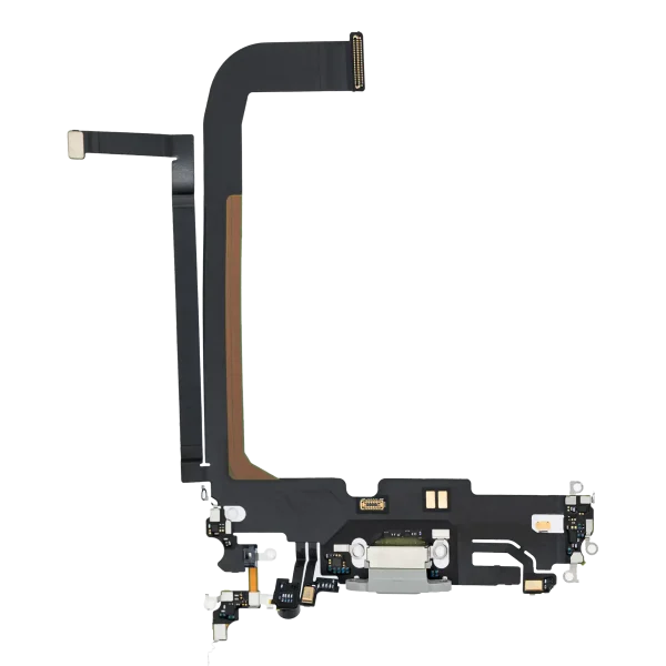 iphone 13 Pro İle Uyumlu Şarj Yeri  Girişli ve Mikrofonlu Şarj Filmi Premium Gümüş