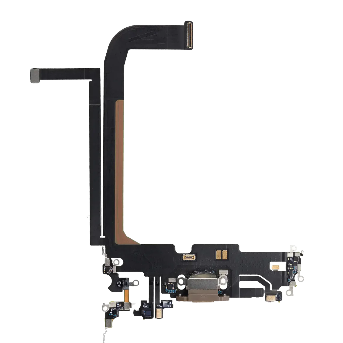 iphone 13 Pro Max İle Uyumlu Şarj Yeri  Girişli ve Mikrofonlu Şarj Filmi Gold