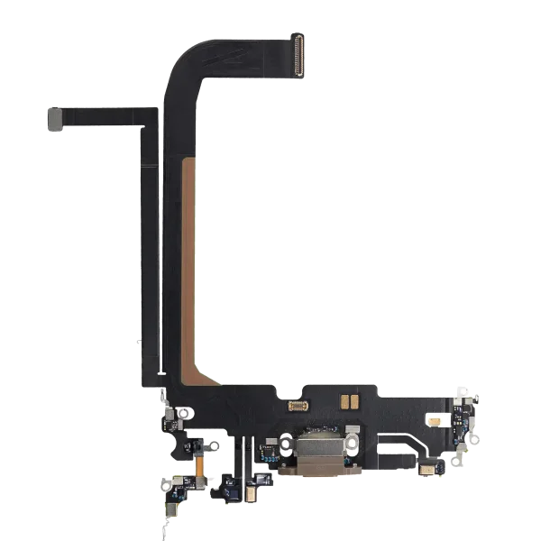 iphone 13 Pro Max İle Uyumlu Şarj Yeri  Girişli ve Mikrofonlu Şarj Filmi Gold