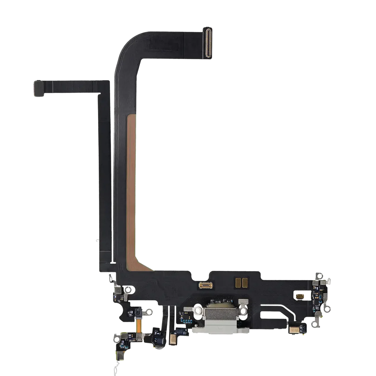 iphone 13 Pro Max İle Uyumlu Şarj Yeri  Girişli ve Mikrofonlu Şarj Filmi Gümüş