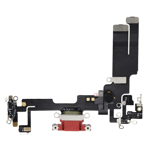 iphone 14 İle Uyumlu Şarj Yeri  Girişli ve Mikrofonlu Şarj Filmi Premium Kırmızı