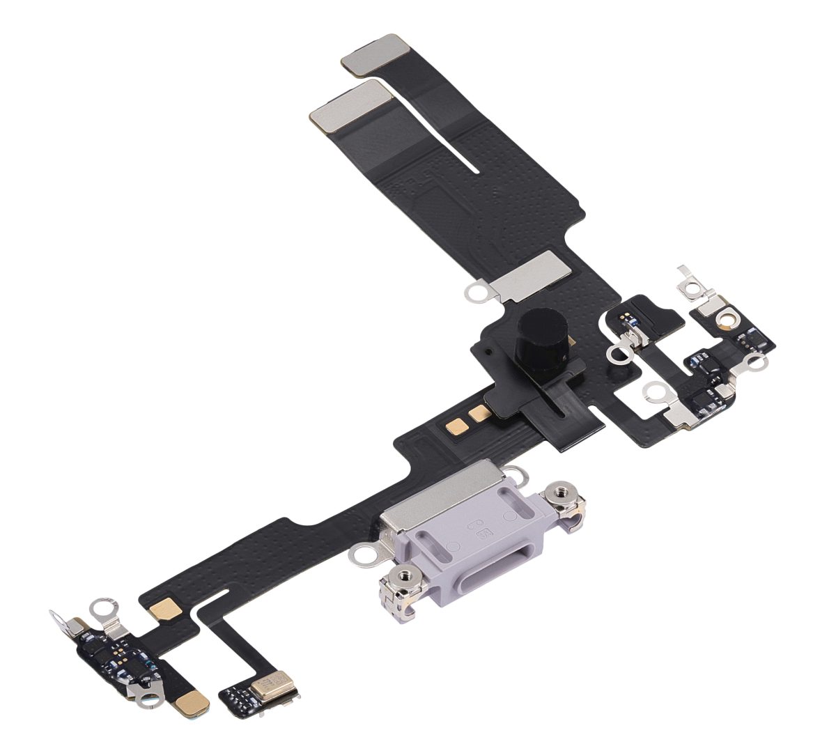 iphone 14 İle Uyumlu Şarj Yeri  Girişli ve Mikrofonlu Şarj Filmi Premium  Mor - Görsel 4