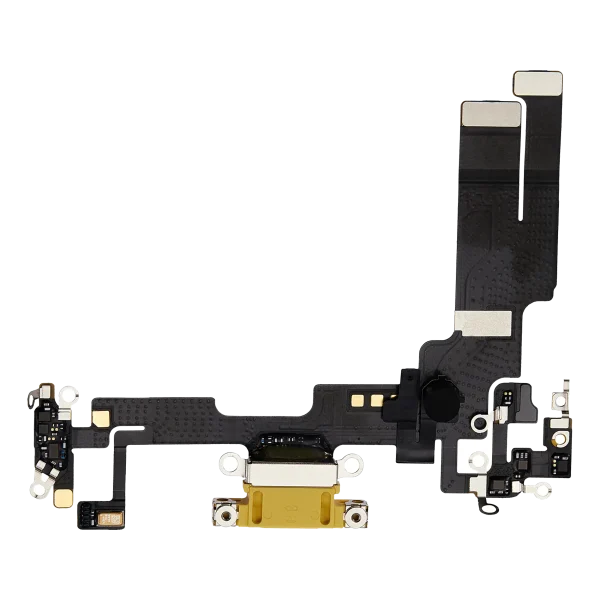 iphone 14 İle Uyumlu Şarj Yeri  Girişli ve Mikrofonlu Şarj Filmi Premium Sarı