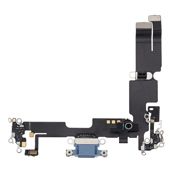 iphone 14 Plus İle Uyumlu Şarj Yeri  Girişli ve Mikrofonlu Şarj Filmi Mavi