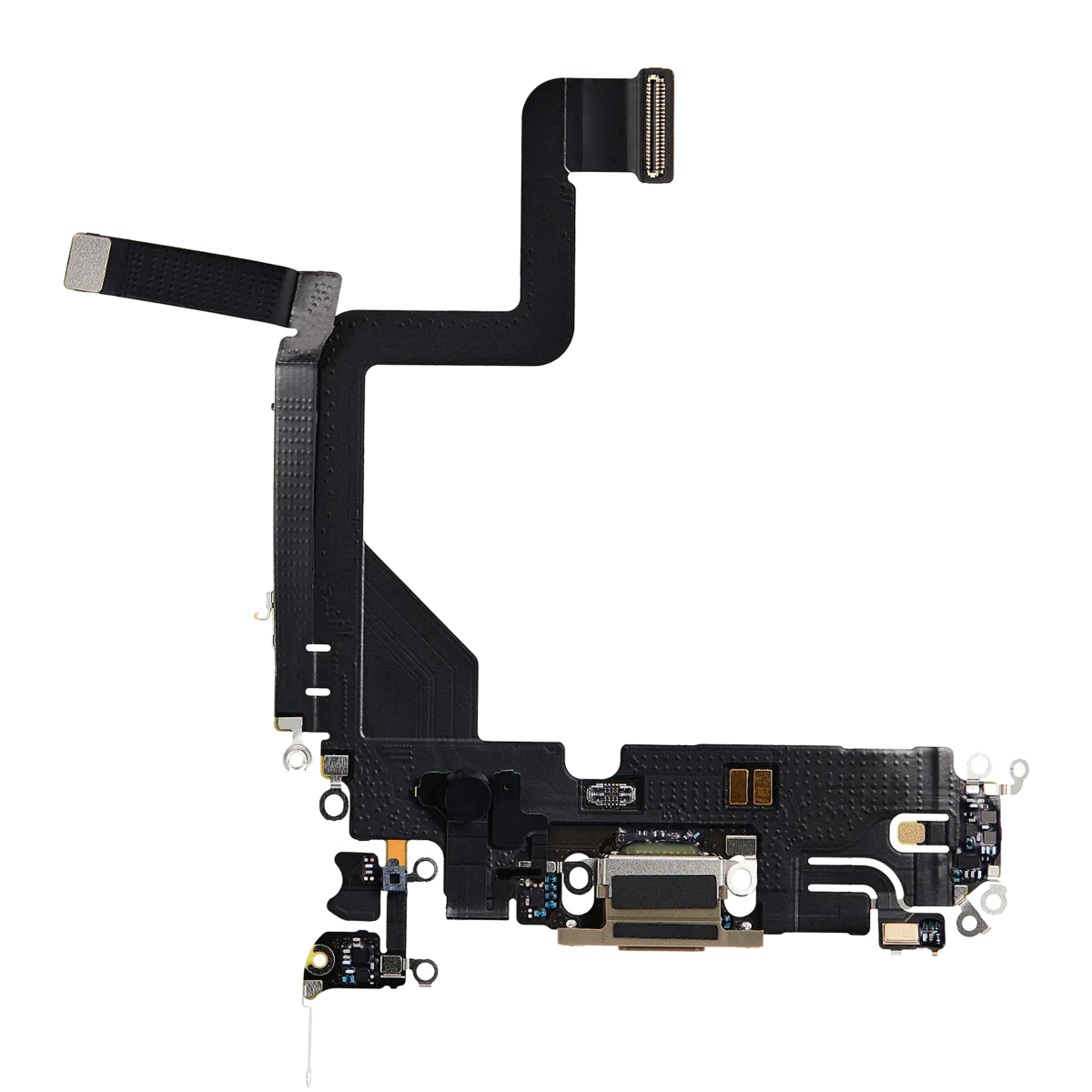 iphone 14 Pro İle Uyumlu Şarj Yeri  Girişli ve Mikrofonlu Şarj Filmi Premium Gold