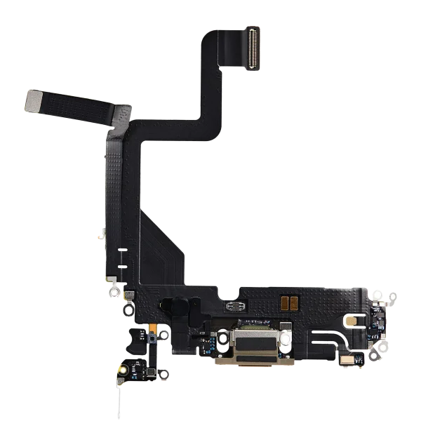 iphone 14 Pro İle Uyumlu Şarj Yeri  Girişli ve Mikrofonlu Şarj Filmi Premium Gold