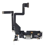 iphone 14 Pro İle Uyumlu Şarj Yeri  Girişli ve Mikrofonlu Şarj Filmi Premium Gümüş