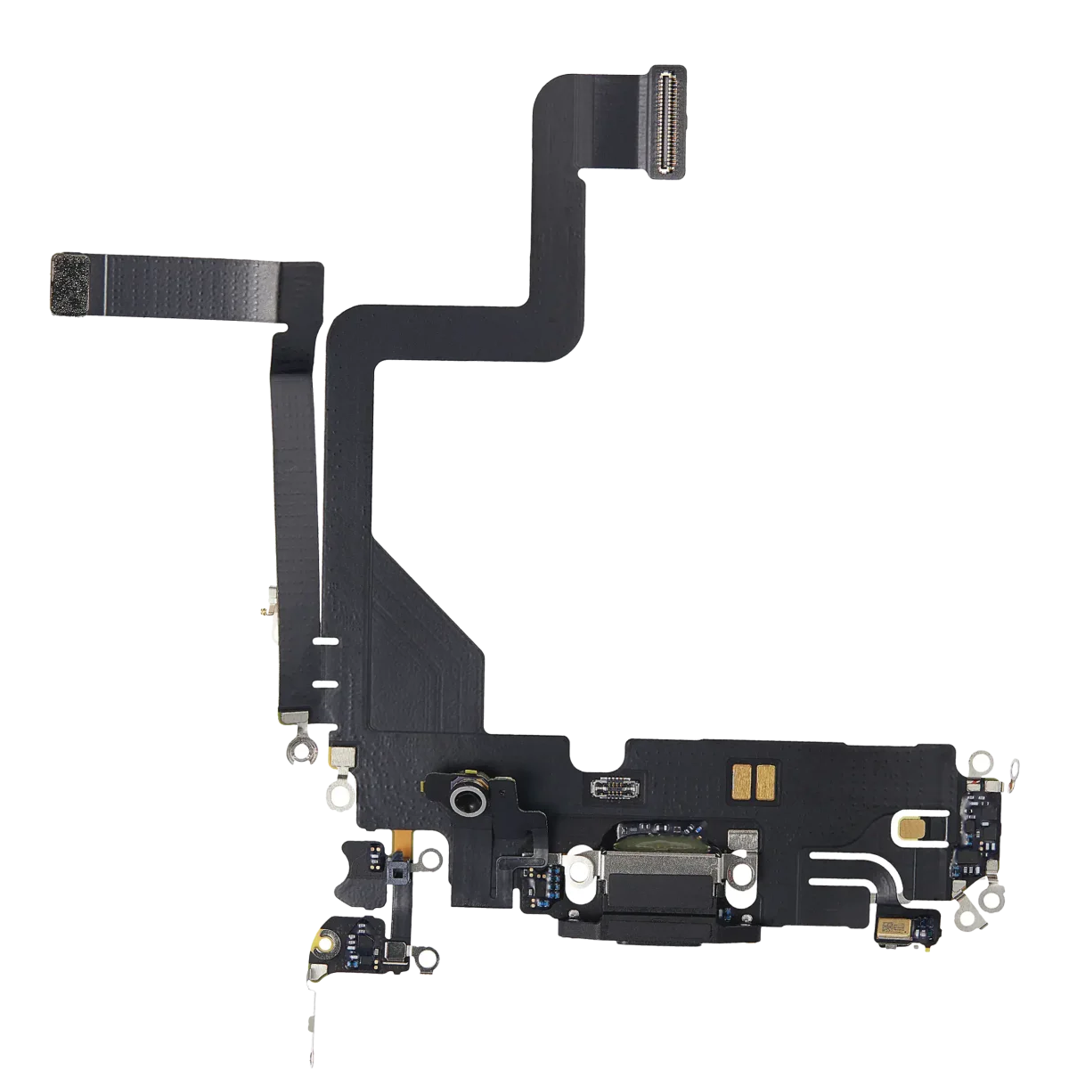 iphone 14 Pro İle Uyumlu Şarj Yeri  Girişli ve Mikrofonlu Şarj Filmi Premium Uzay Siyahı