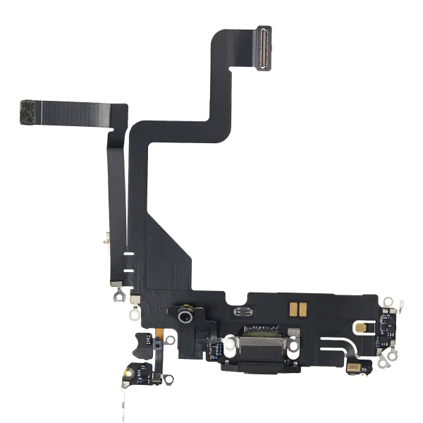 iphone 14 Pro İle Uyumlu Şarj Yeri  Girişli ve Mikrofonlu Şarj Filmi Premium Uzay Siyahı