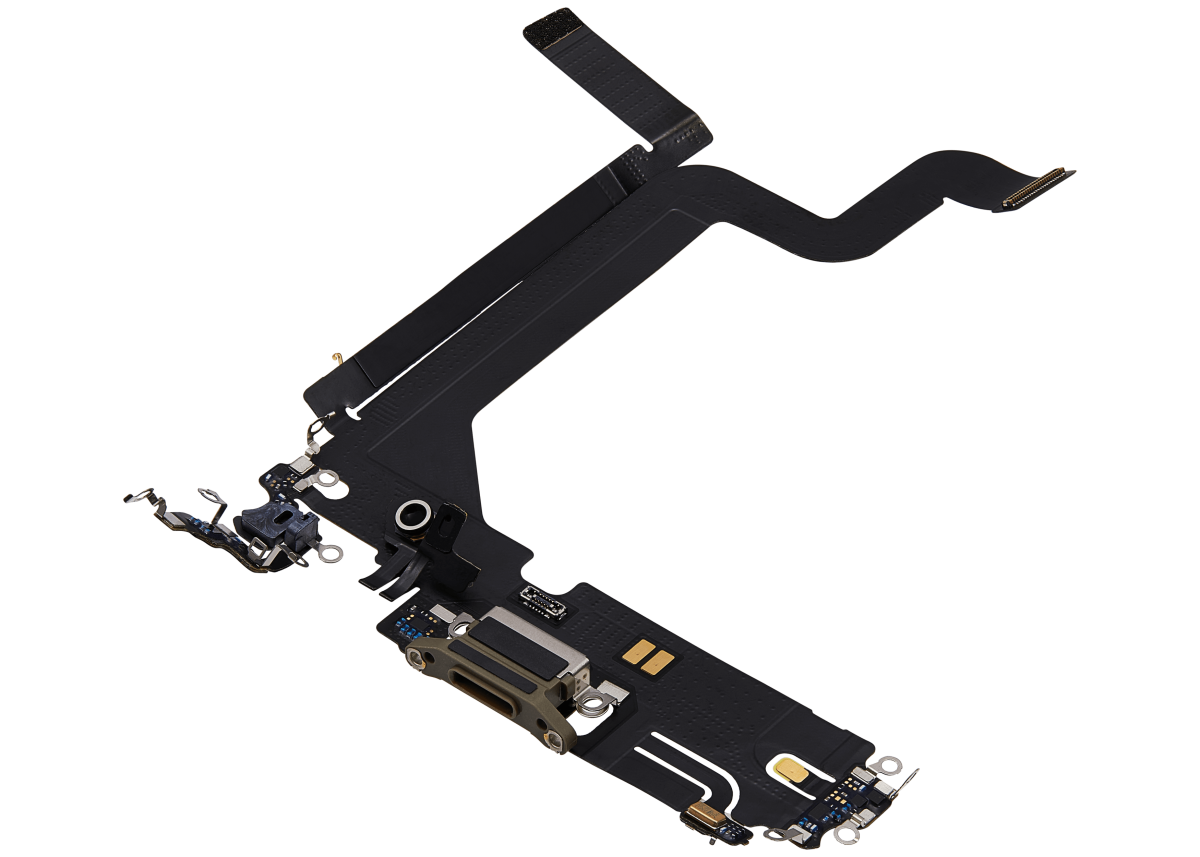 iphone 14 Pro Max İle Uyumlu Şarj Yeri  Girişli ve Mikrofonlu Şarj Filmi Gold - Görsel 3
