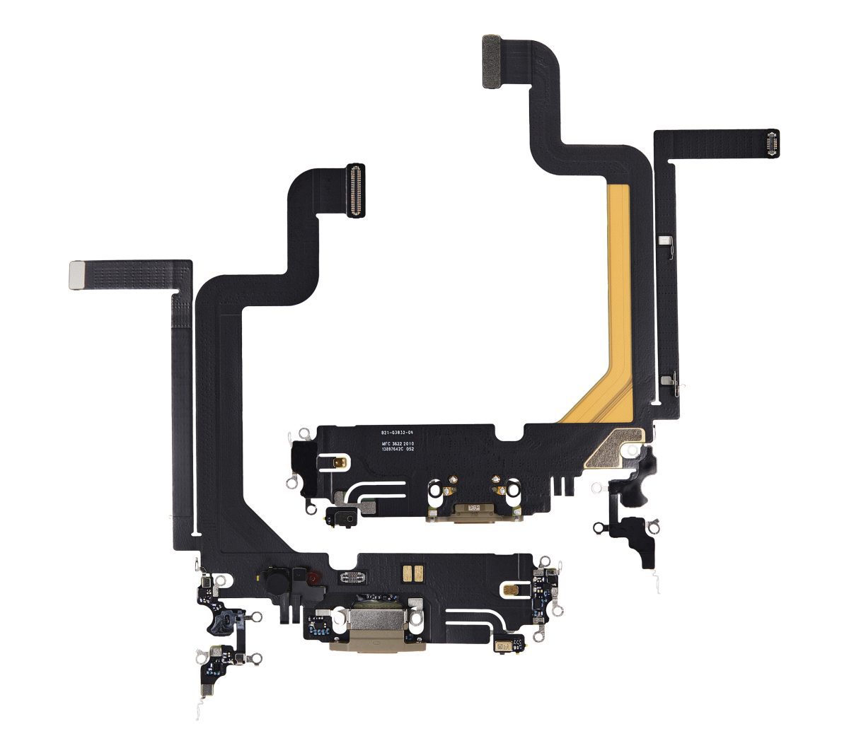 iphone 14 Pro Max İle Uyumlu Şarj Yeri  Girişli ve Mikrofonlu Şarj Filmi Premium Gold - Görsel 2