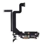iphone 14 Pro Max İle Uyumlu Şarj Yeri  Girişli ve Mikrofonlu Şarj Filmi Premium Gold