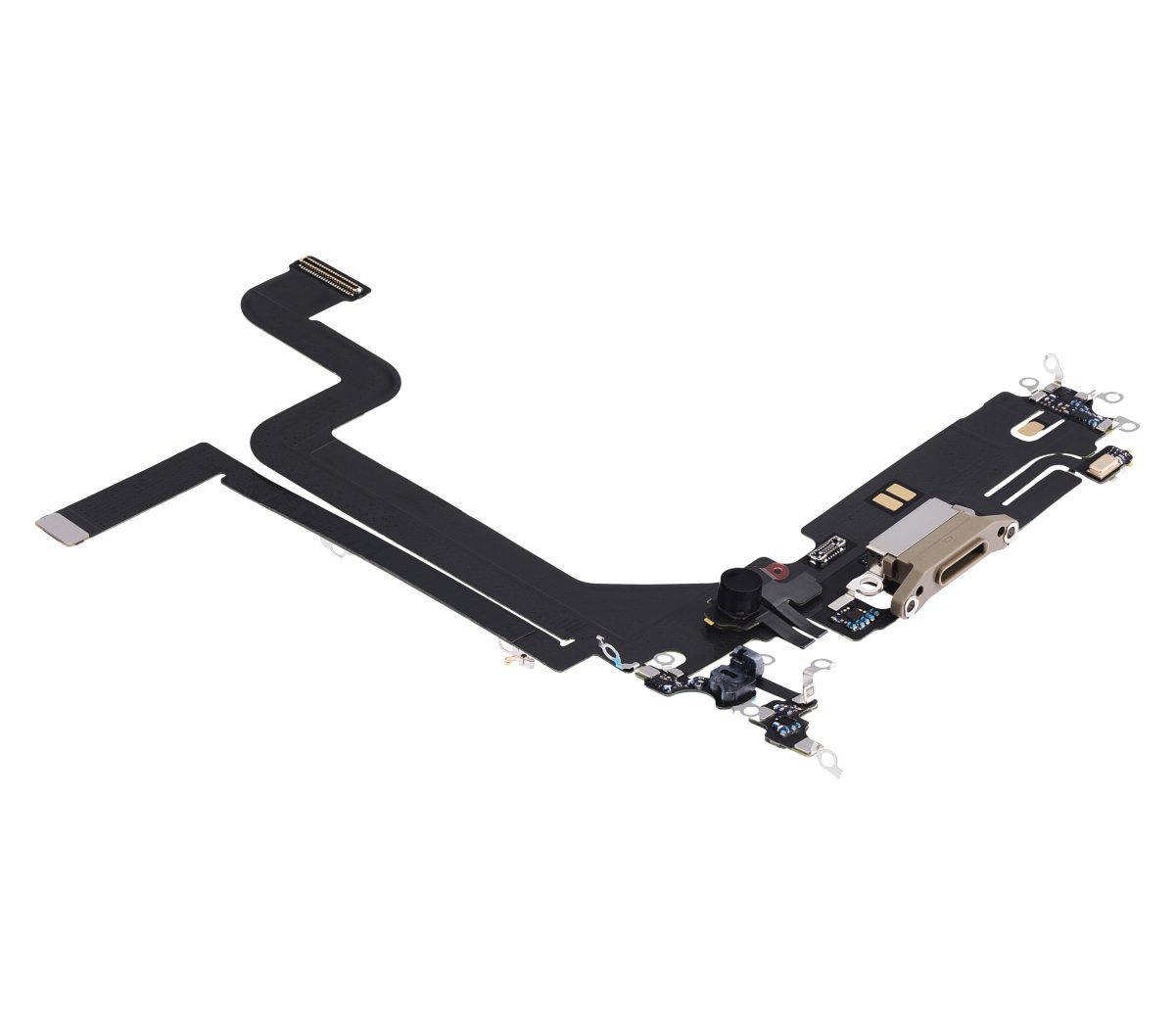 iphone 14 Pro Max İle Uyumlu Şarj Yeri  Girişli ve Mikrofonlu Şarj Filmi Premium Gold - Görsel 4