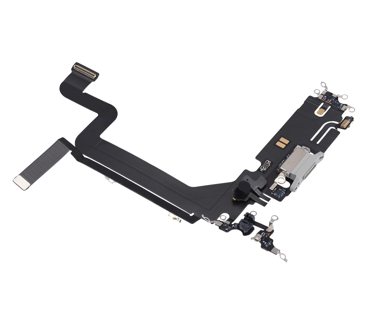 iphone 14 Pro Max İle Uyumlu Şarj Yeri  Girişli ve Mikrofonlu Şarj Filmi Premium Gümüş - Görsel 3