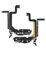 iphone 14 Pro Max İle Uyumlu Şarj Yeri  Girişli ve Mikrofonlu Şarj Filmi Premium Uzay Siyahı - Görsel 2