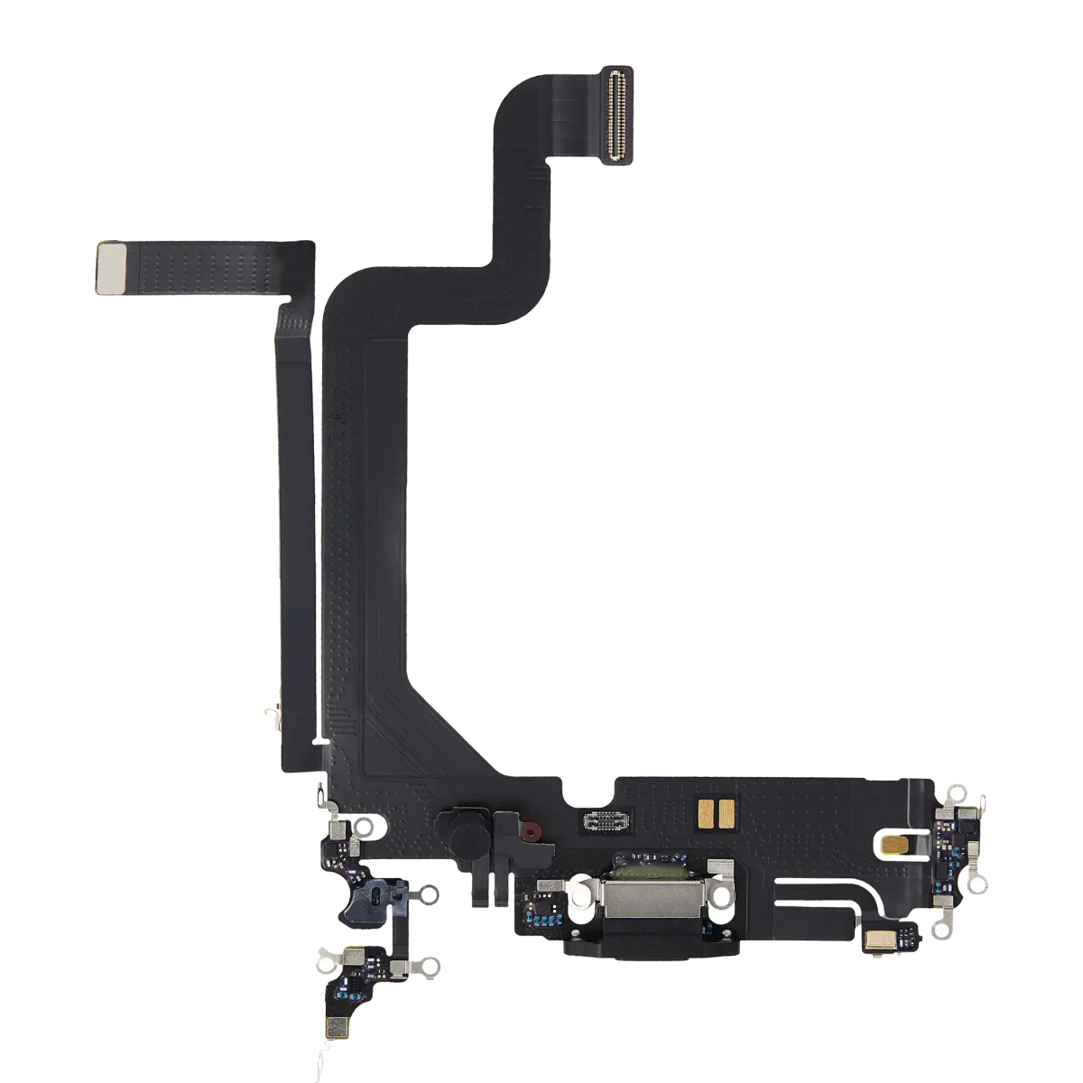 iphone 14 Pro Max İle Uyumlu Şarj Yeri  Girişli ve Mikrofonlu Şarj Filmi Premium Uzay Siyahı