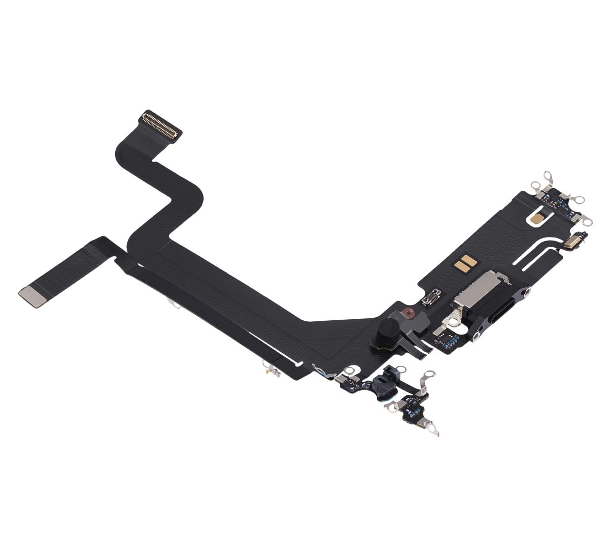 iphone 14 Pro Max İle Uyumlu Şarj Yeri  Girişli ve Mikrofonlu Şarj Filmi Premium Uzay Siyahı - Görsel 3