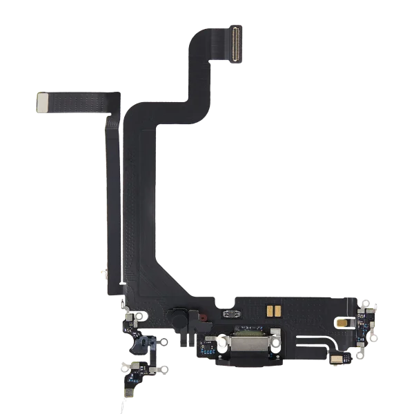 iphone 14 Pro Max İle Uyumlu Şarj Yeri  Girişli ve Mikrofonlu Şarj Filmi Premium Uzay Siyahı