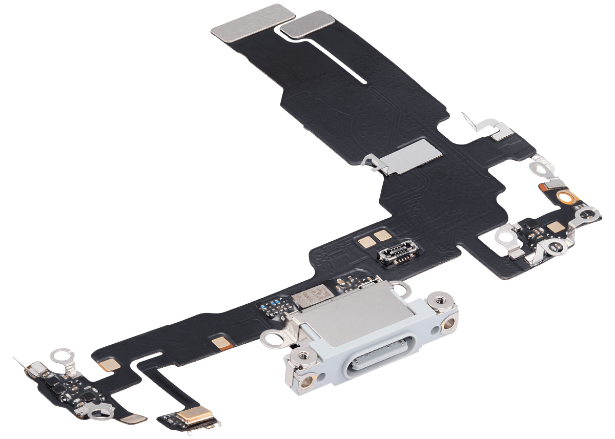 iphone 15 İle Uyumlu Şarj Yeri  Girişli ve Mikrofonlu Şarj Filmi Aftermarket Plus Mavi - Görsel 3