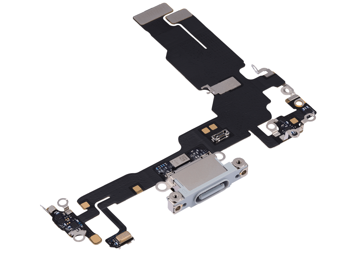 iphone 15 İle Uyumlu Şarj Yeri  Girişli ve Mikrofonlu Şarj Filmi Premium Mavi - Görsel 3