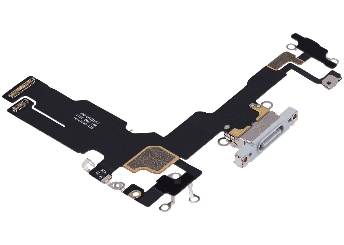 iphone 15 İle Uyumlu Şarj Yeri  Girişli ve Mikrofonlu Şarj Filmi Premium Mavi - Görsel 4