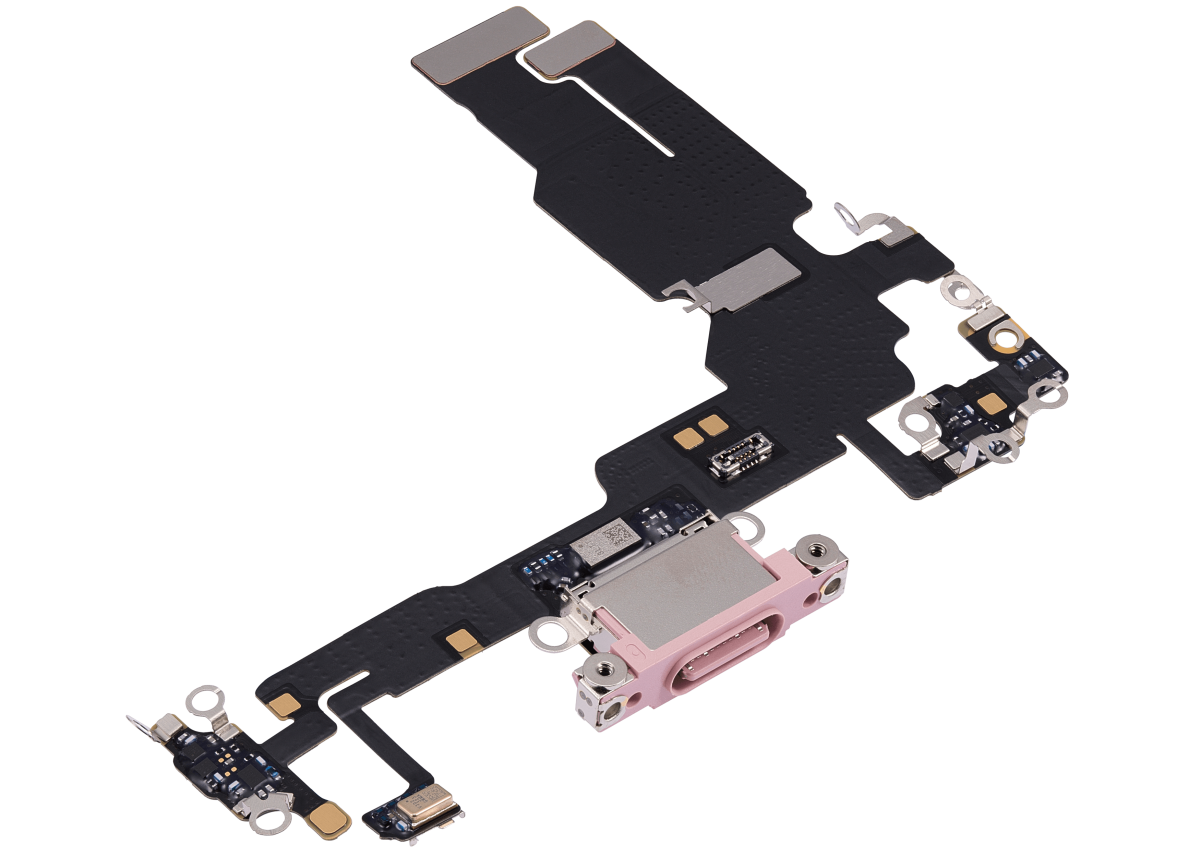iphone 15 İle Uyumlu Şarj Yeri  Girişli ve Mikrofonlu Şarj Filmi Premium Rose - Görsel 3