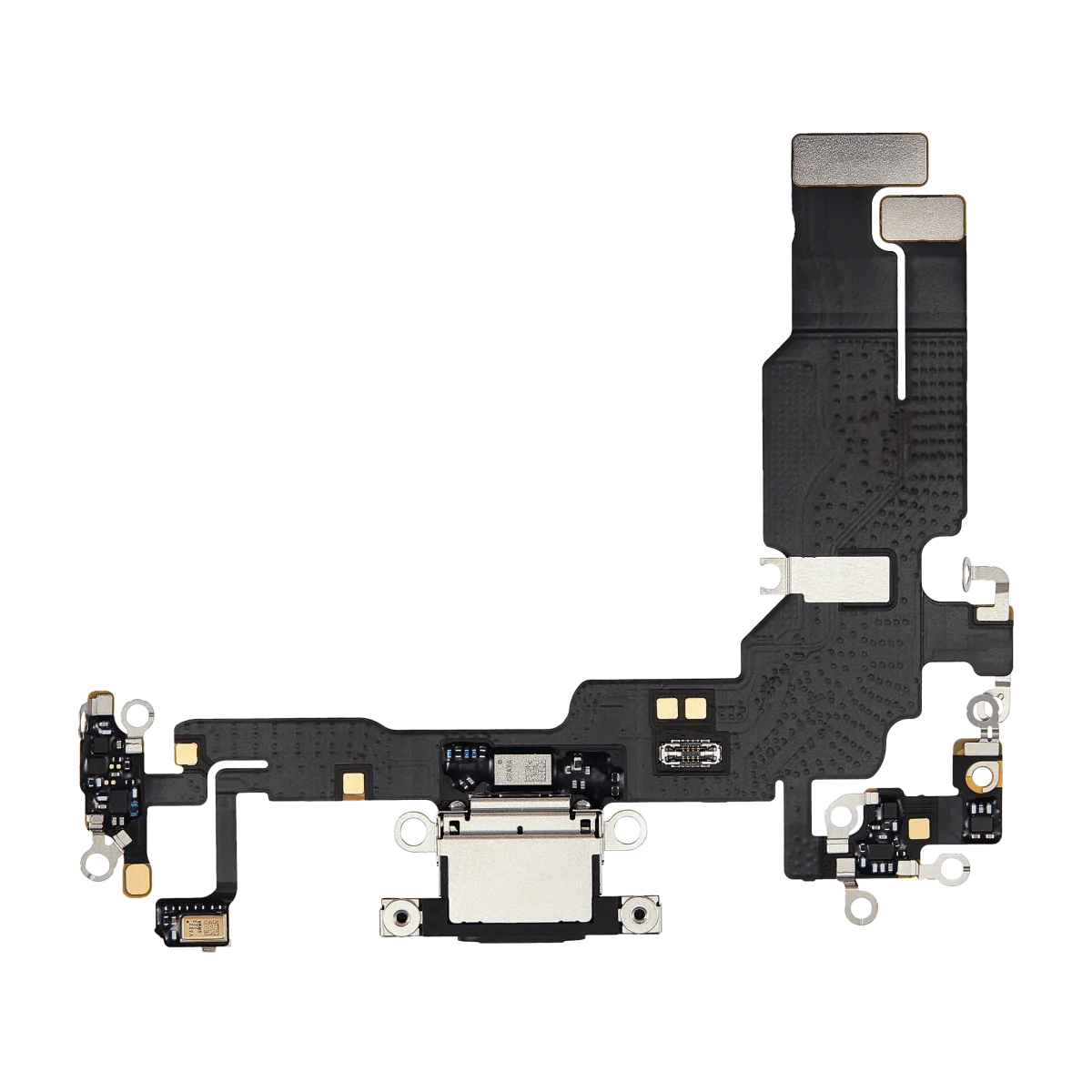 iphone 15 İle Uyumlu Şarj Yeri  Girişli ve Mikrofonlu Şarj Filmi Premium Siyah - Görsel 5