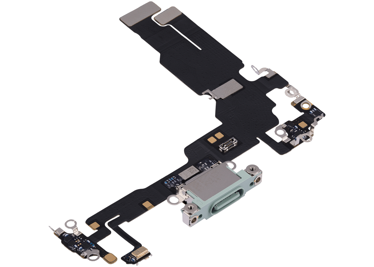 iphone 15 İle Uyumlu Şarj Yeri  Girişli ve Mikrofonlu Şarj Filmi Premium Yeşil - Görsel 3