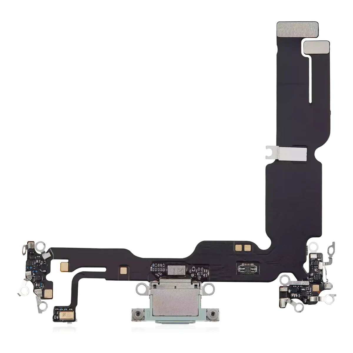 iphone 15 Plus İle Uyumlu Şarj Yeri  Girişli ve Mikrofonlu Şarj Filmi Plus Yeşil