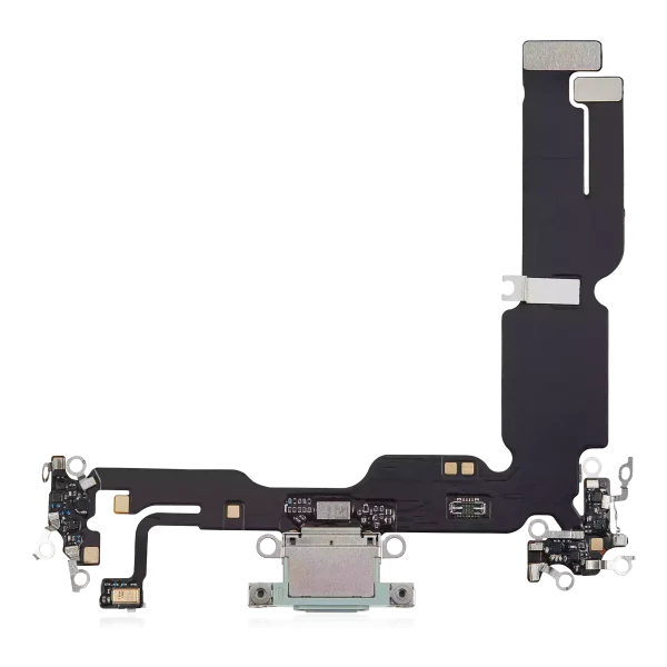 iphone 15 Plus İle Uyumlu Şarj Yeri  Girişli ve Mikrofonlu Şarj Filmi Plus Yeşil