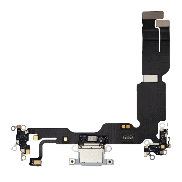 iphone 15 Plus İle Uyumlu Şarj Yeri  Girişli ve Mikrofonlu Şarj Filmi Premium Mavi