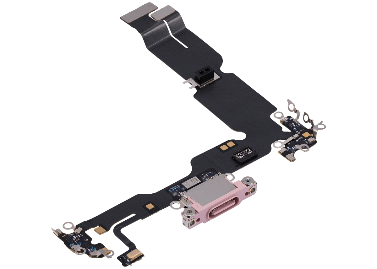 iphone 15 Plus İle Uyumlu Şarj Yeri  Girişli ve Mikrofonlu Şarj Filmi Premium Rose - Görsel 3