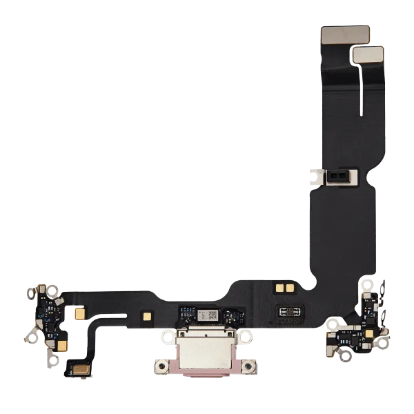 iphone 15 Plus İle Uyumlu Şarj Yeri  Girişli ve Mikrofonlu Şarj Filmi Premium Rose